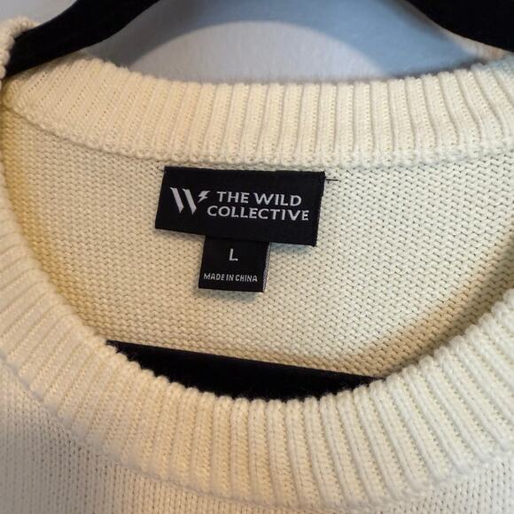 New England Patriots NFL The Wild Collective Embroidered Sweater Mens Size L New - Picture 4 of 7